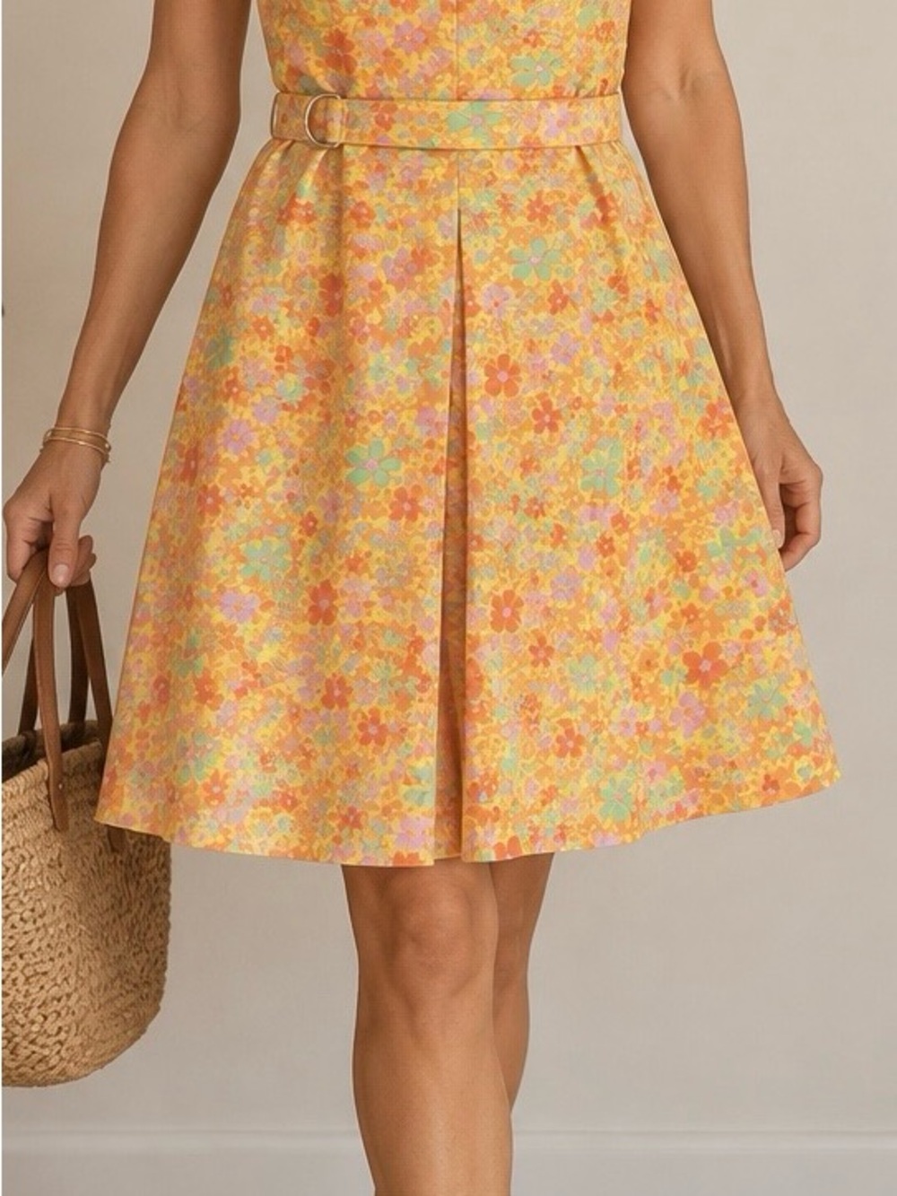 Vintage J.Crew 100% cotton floral dress from the late 1980s/early 1990s era.